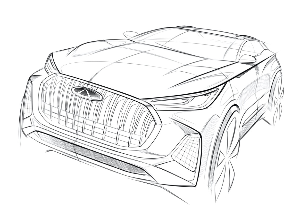 奇瑞全新车型草图曝光 瑞虎7 PLUS新能源掀起潮流新设计